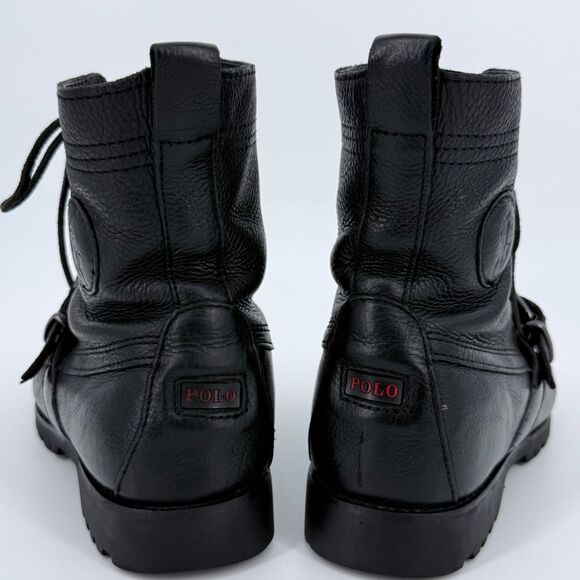Polo Ralph Lauren Ranger Leather Buckle Boots Black Size 8 main image 9